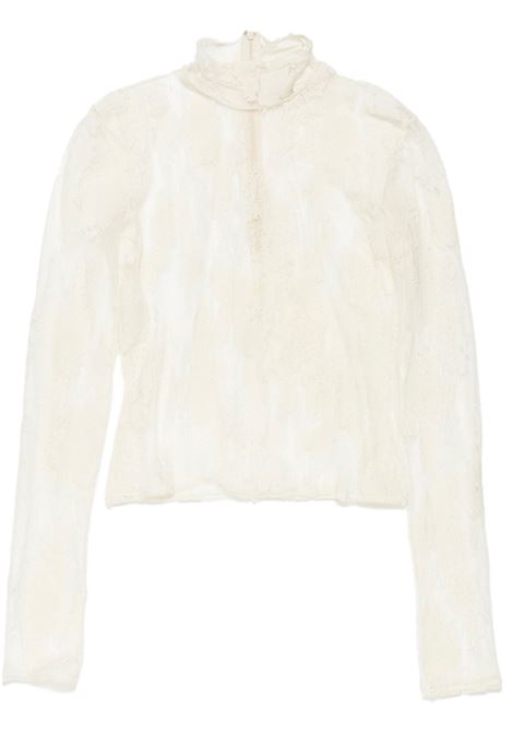 top jacquard donna bianco in cotone ACNE STUDIOS | AL0398AEG
